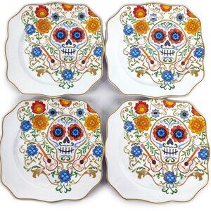 Disney NWOB Pixar Ceramic COCO Dessert Plates by Patina Vie, Set of 4, 8"